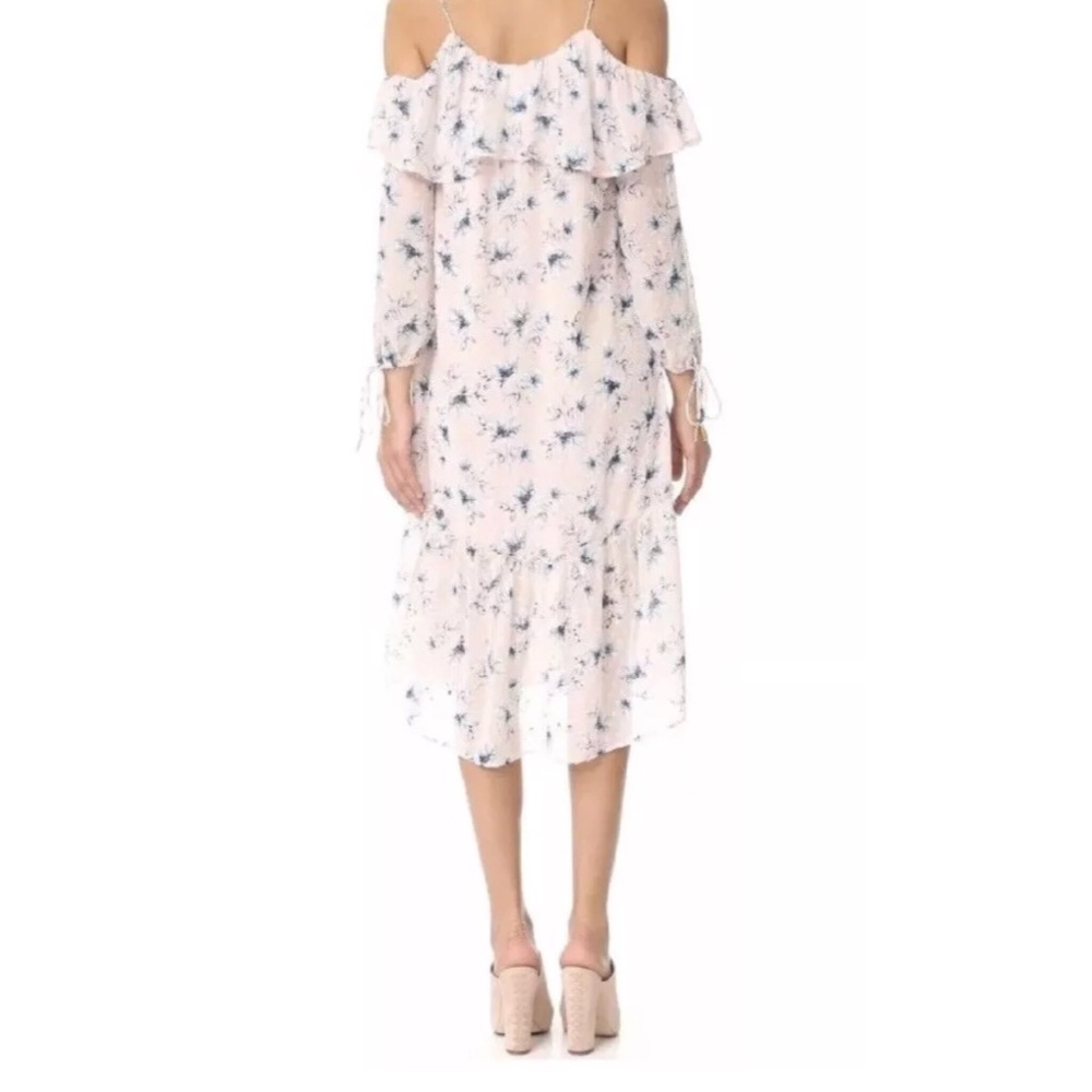 Moon River Cold Shoulder Floral Print Pink Dress - Picture 2 of 8